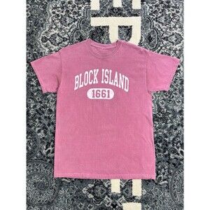 Vintage Mens Black Island Tshirt Burnt Pink Size Medium Faded